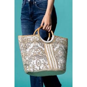 NEW URBANISTA women's woven jute tote bag in myth